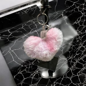 Heart Puff Ball Keychain