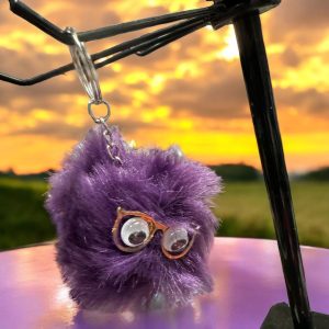 Purple Puff Ball Critter Keychain/Backpack Charm
