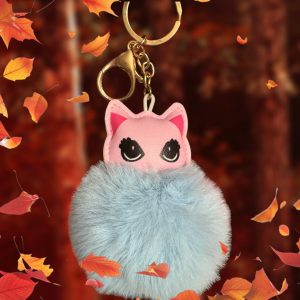 Cat Puff Ball Keychain