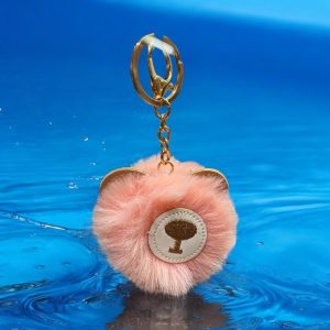 Bear Puff Ball Keychain