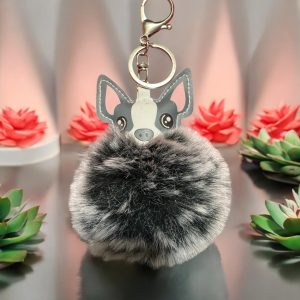 Dog Puff Ball Keychain/Backpack Charm