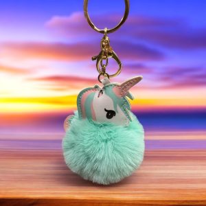 Unicorn Puff Ball Keychain/Backpack Charm