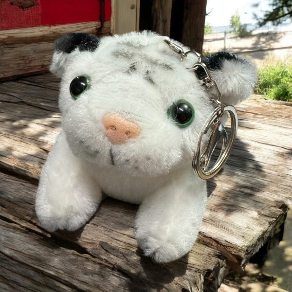 White Tiger Stuffed Animal Keychain/Backpack Charm