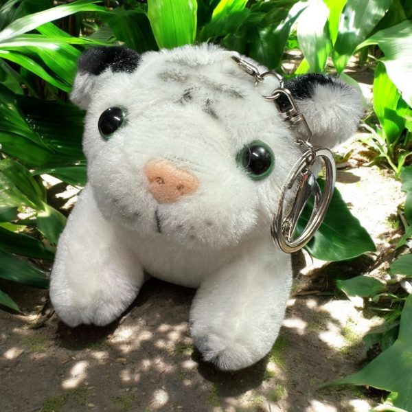 White Tiger Stuffed Animal Keychain/Backpack Charm - Image 3