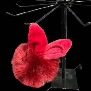 Bunny Ears Puff Ball Keychain/Backpack Charm